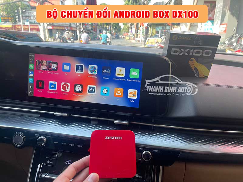 Android Box Zestech DX100 kết nối với màn hình thông qua cắm dây USB