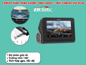 Camera hành trình Xiaomi 70mai A800S + mắt camera sau RC06 2 Camera hành trình Xiaomi 70mai A800S + mắt camera sau RC06 có độ phân giải 4K