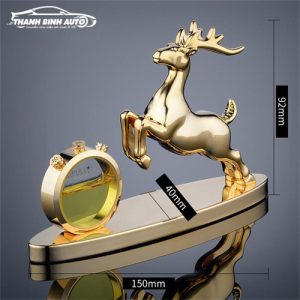 Tượng nước hoa đồng hồ hươu vàng phong thủy