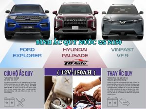 Bình ắc quy nước GS N150 ( 12V-150Ah ) 3 Binh ac quy GS N150 1