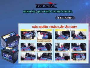 Bình ắc quy khô GS MF 85D26L ( 12V-75AH ) 3 Binh ac quy kho GS MF 85D26L 4