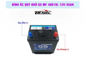 Bình ắc quy khô GS MF 40B19L 12V-35AH 1 Bình ắc quy khô GS MF 40B19L 12V-35AH có thiết kế nhỏ gọn