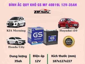 Bình ắc quy khô GS MF 40B19L 12V-35AH 3 Địa điểm bán Bình ắc quy khô GS MF 40B19L 12V-35AH uy tín tại TPHCM