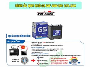 Bình ắc quy khô GS MF 40B19R 12V-35AH có khả năng tự phóng điện thấp