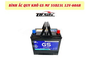 Bình ắc quy khô GS MF 55D23L 12V-60AH 2 Ắc quy GS MF 55D23L 12V-60AH là loại bình ắc quy khô miễn bảo dưỡng
