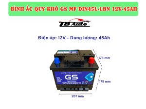 Ắc quy khô GS DIN45L-LBN kín khí giúp ngăn ngừa sự ăn mòn
