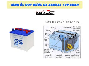 Bình ắc quy nước GS 55D23L 12V-60AH 3 Ắc quy nước GS 55D23L 12V-60AH có thiết kế phù hợp với thời tiết tại Việt Nam