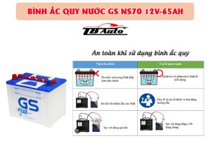 Ắc quy nước GS NS70 12V-65AH giúp cung cấp nguồn điện ổn định