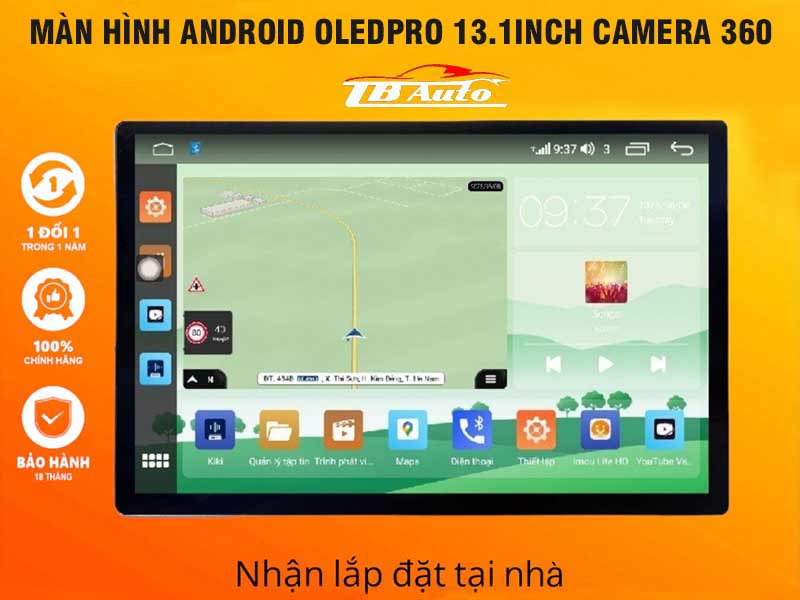Màn hình Android OledPro 13.1inch camera 360 có màn cảm ứng tràn viền