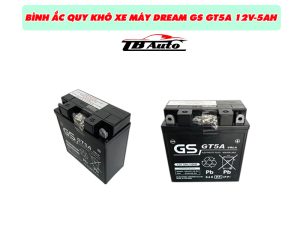 Bình ắc quy xe máy Dream GS GT5A 12V-5AH kín khí và không cần bảo dưỡng