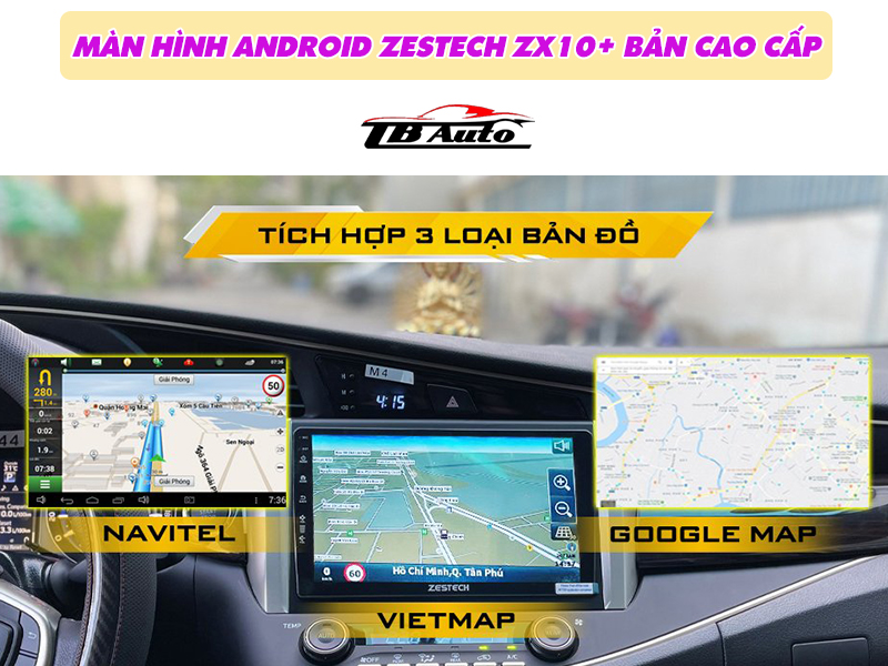 Tích hợp cùng với 3 loại phần mềm bản đồ dẫn đường