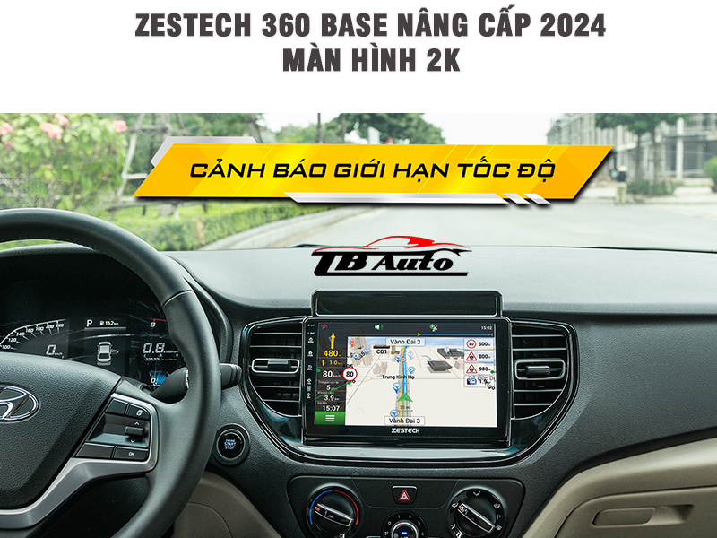 Zestech 360 Base còn có thể cảnh báo giới hạn tốc độ và hiển thị mật độ giao thông