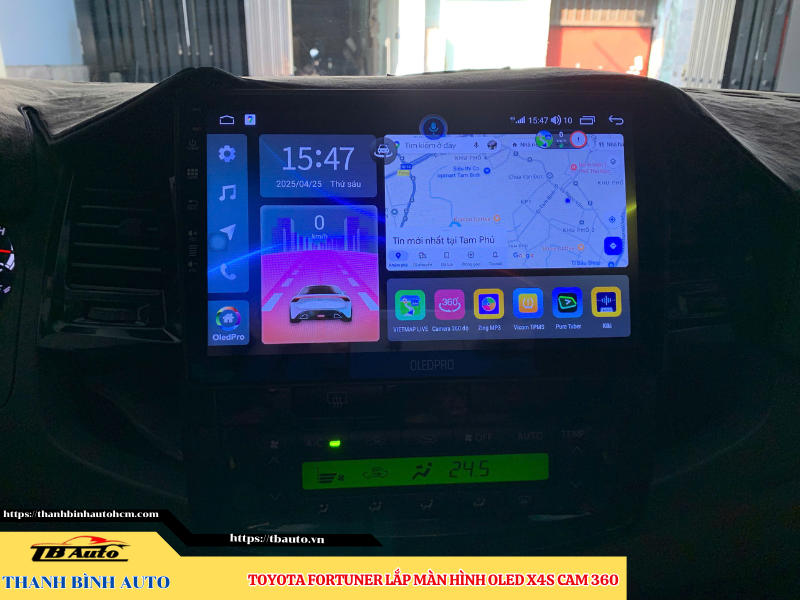 Toyota Fortuner gắn màn hình Oled X4S Cam 360 7 Toyota Fortuner gắn màn hình Oled X4S Cam 360 TB Auto