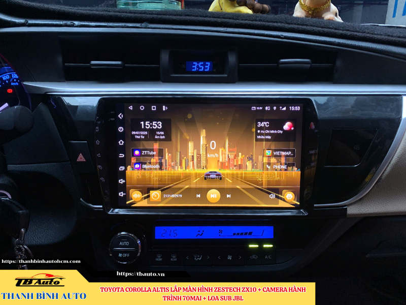 Toyota Corolla Altis gắn màn hình Zestech ZX10 + Camera hành trình 70mai + Loa sub JBL