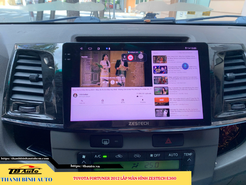 Toyota Fortuner 2012 lên màn hình Zestech E360 TB Auto