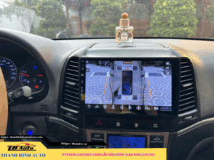 Hyundai Santafe 2008 lắp màn hình Oled X4S Cam 360 TB Auto