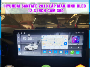 Hyundai Santafe 2019 lắp màn hình Oled 12.3 inch Cam 360 TB Auto