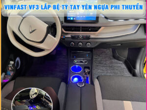 VinFast VF3 gắn bệ tỳ tay yên ngựa phi thuyền TB Auto